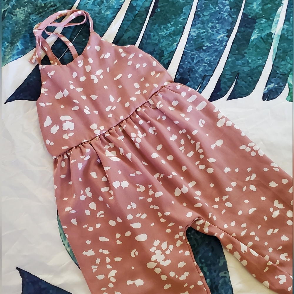 Bailey's Blossoms 2T Pink White Romper Sleeveless Jumpsuit